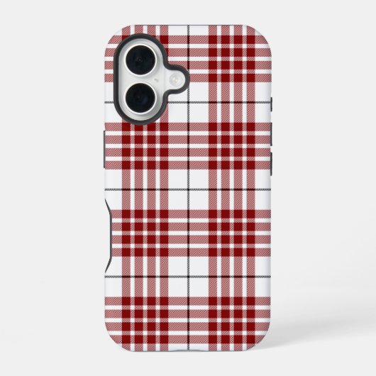 Buchanan tartan rood wit geruit iPhone 16 hoesje (Achterkant)