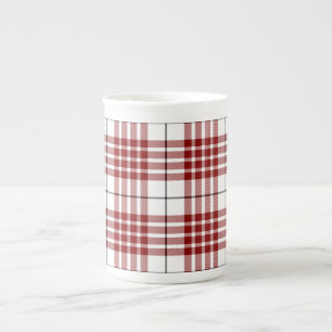 Buchanan tartan rood wit geruit porselein kop