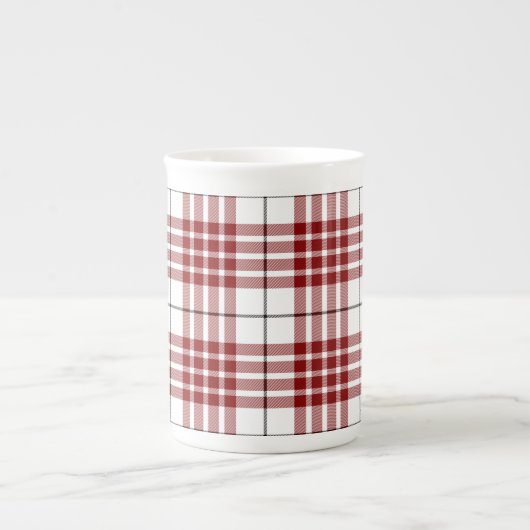 Buchanan tartan rood wit geruit porselein kop (Voorkant)
