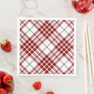 Buchanan tartan rood wit geruit servet