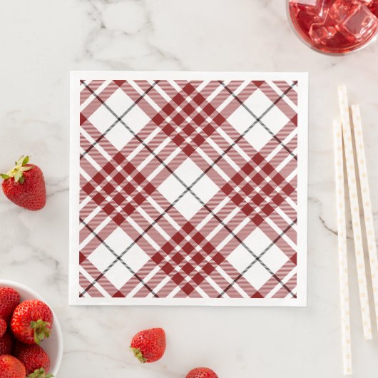 Buchanan tartan rood wit geruit servet (Insitu)