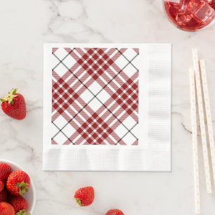 Buchanan tartan rood wit geruit servet