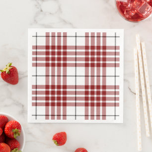 Buchanan tartan rood wit geruit servet
