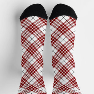 Buchanan tartan rood wit geruit sokken