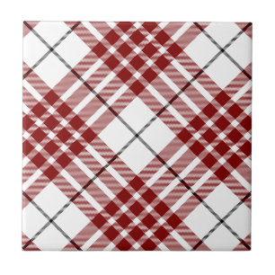 Buchanan tartan rood wit geruit tegeltje