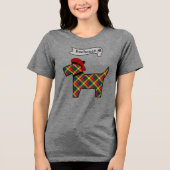 Buchanan Tartan Scottie Dog Personalized Tri-Blend Shirt (Voorkant)