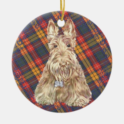 Buchanan Tartan Scottie Keramisch Ornament (Voorkant)
