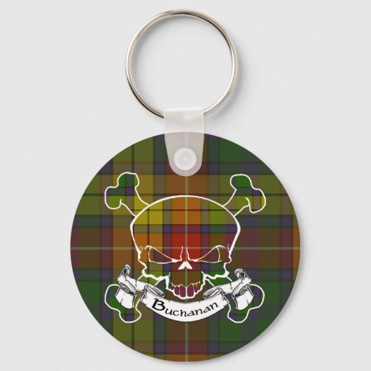 Buchanan Tartan Skull Keyring Sleutelhanger (Voorkant)