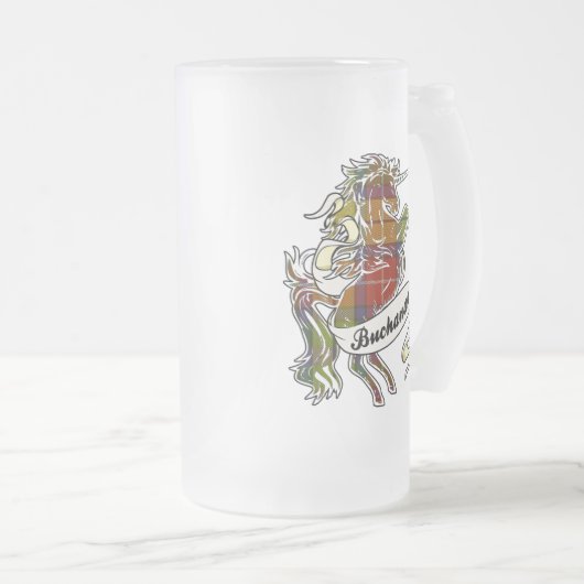 Buchanan Tartan Unicorn Matglas Bierpul (Voorkant rechts)