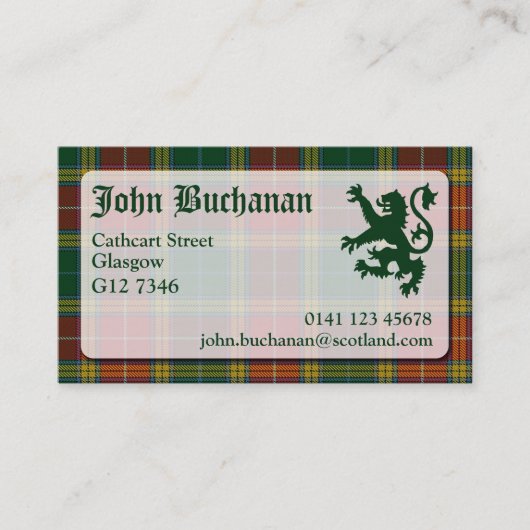 Buchanan Tartan Visitekaartje (Voorkant)
