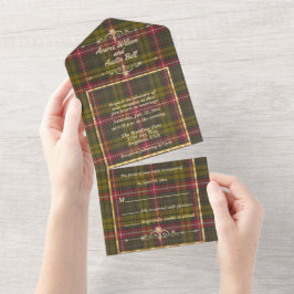 Buchanan Verweerd Schotse Tartan All In One Uitnod Uitnodiging