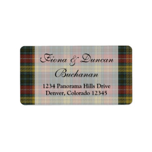 Buchanan Verweerde Clan Tartan Adreslabel Etiket