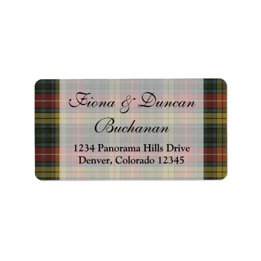 Buchanan Verweerde Clan Tartan Adreslabel Etiket (Voorkant)