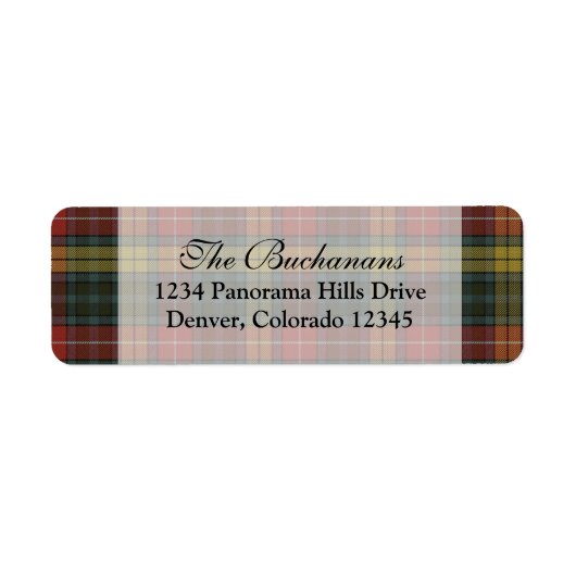 Buchanan Weathered Tartan Retouradreslabels Etiket (Voorkant)