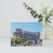 Bucharest Flag Square uitzicht briefkaart (Staand voorkant)