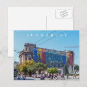 Bucharest Flag Square uitzicht briefkaart (Voorkant / Achterkant)