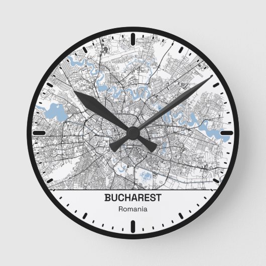 Bucharest Klok Stad Lijn Kunst (Voorkant)