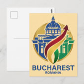 Bucharest Romania Eastern European Briefkaart (Voorkant / Achterkant)