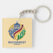 Bucharest Romania Eastern European Sleutelhanger (Achterkant)