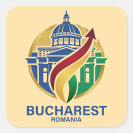 Bucharest Romania Eastern European Vierkante Sticker