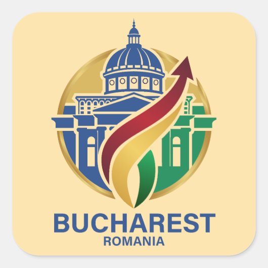 Bucharest Romania Eastern European Vierkante Sticker (Voorkant)