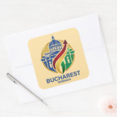 Bucharest Romania Eastern European Vierkante Sticker (Envelop)