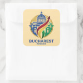 Bucharest Romania Eastern European Vierkante Sticker (Tas)