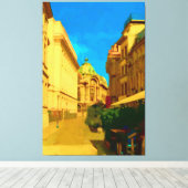 Bucharest Stad Digitaal Schilderij Canvas Afdruk (Insitu (Houten vloer))