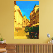 Bucharest Stad Digitaal Schilderij Canvas Afdruk (Insitu (Woonkamer))