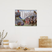 Buchmalerei Mittelalter Belagerung Poster (Keuken)