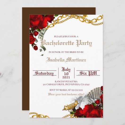 Buchona Bachelorette Kaart (Voorkant / Achterkant)