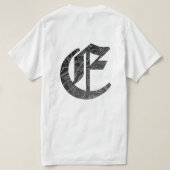 Buchstabe "E" im gotischen Stil T-shirt (Design achterkant)