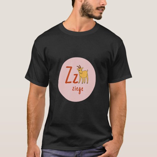 Buchstaben des deutschen Alphabets Z Ziege T-shirt (Voorkant)