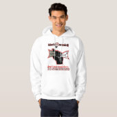 "Buck and Ballot" Witte Pullover Hoodie voor Manne (Voorkant volledig)