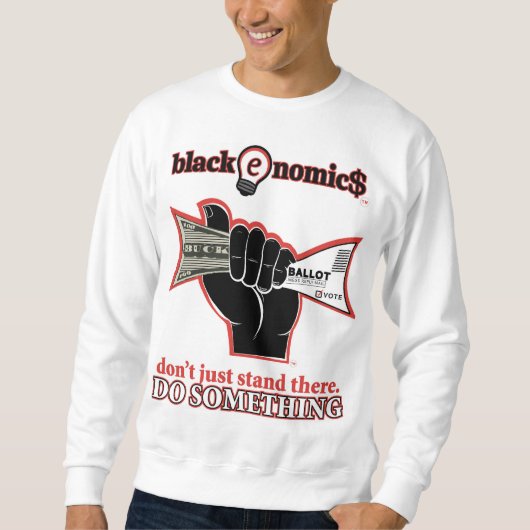 "Buck and Ballot" Witte Sweatshirt voor Mannen (Voorkant)