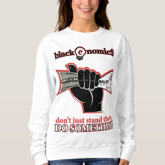 "Buck and Ballot" Witte Sweatshirt voor Vrouwen (Voorkant)