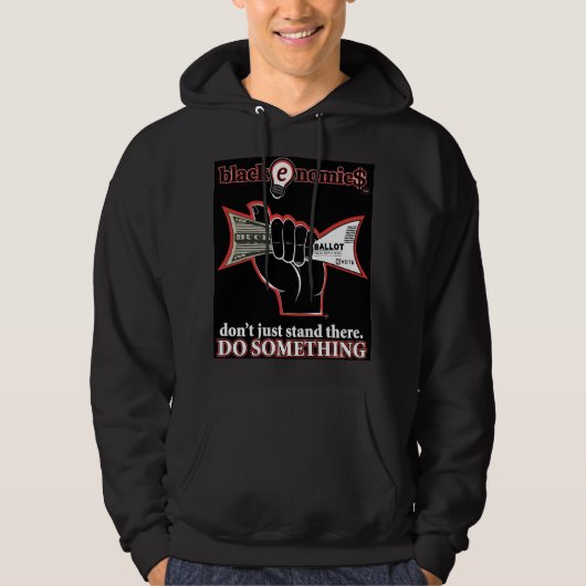 "Buck and Ballot" Zwarte Pullover Hoodie voor Here (Voorkant)