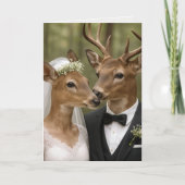 Buck and Doe Deer Wedding In Forest Kaart (Voorkant)