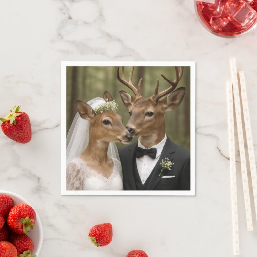 Buck and Doe Deer Wedding In Forest Servet (Insitu)