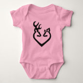 Buck and Doe Heart Love Black Romper (Voorkant)