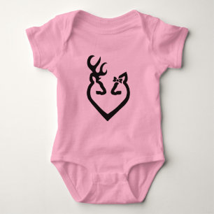 Buck and Doe Heart Love Black Romper