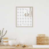 Buck and Doe Seating Chart with Birch Trees Poster (Keuken)