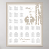 Buck and Doe Seating Chart with Birch Trees Poster (Voorkant)