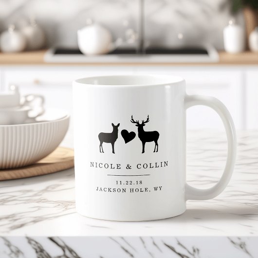 Buck and Doe Wedding Favor Koffiemok