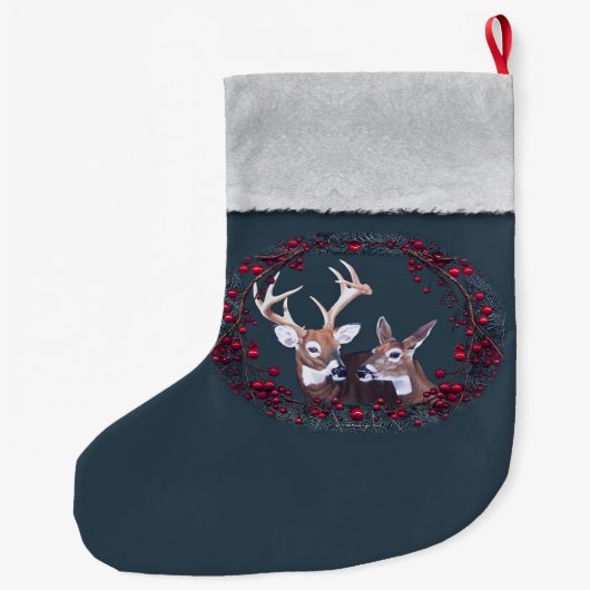 Buck and Doe White op maat Grote Kerstsok (Achterkant)