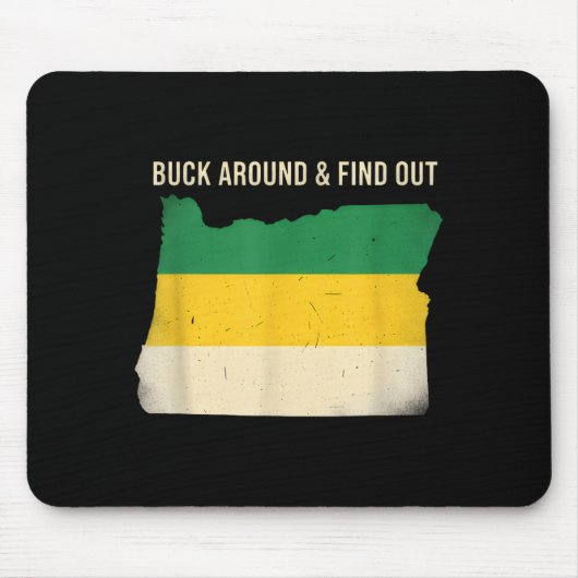 Buck Around Oregon Map Funny Wildlife Adventure Vi Muismat (Voorkant)