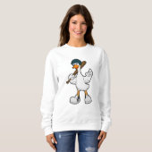 Buck bij honkbal met honkbalracket en helm trui (Voorkant volledig)