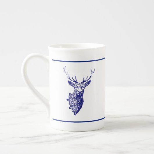 Buck & Buds BOHO Herten Marine Porselein Kop (Links)
