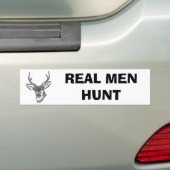 Buck Bumpersticker Real Mannen Hunt (Op auto)
