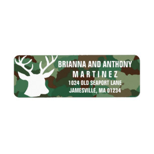 Buck & Camo gepersonaliseerde retour adreslabels Etiket